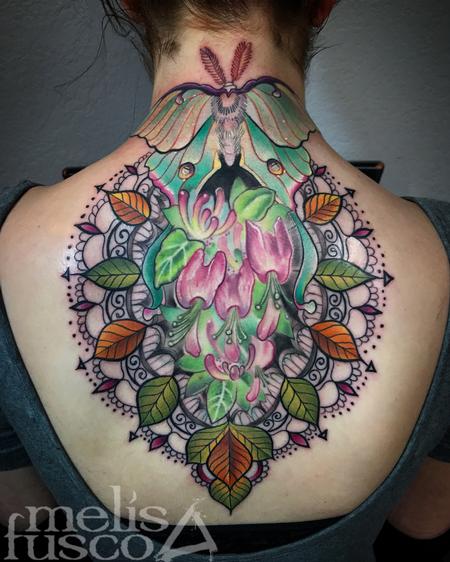 tattoos/ - Luna moth and ornate design  - 129161